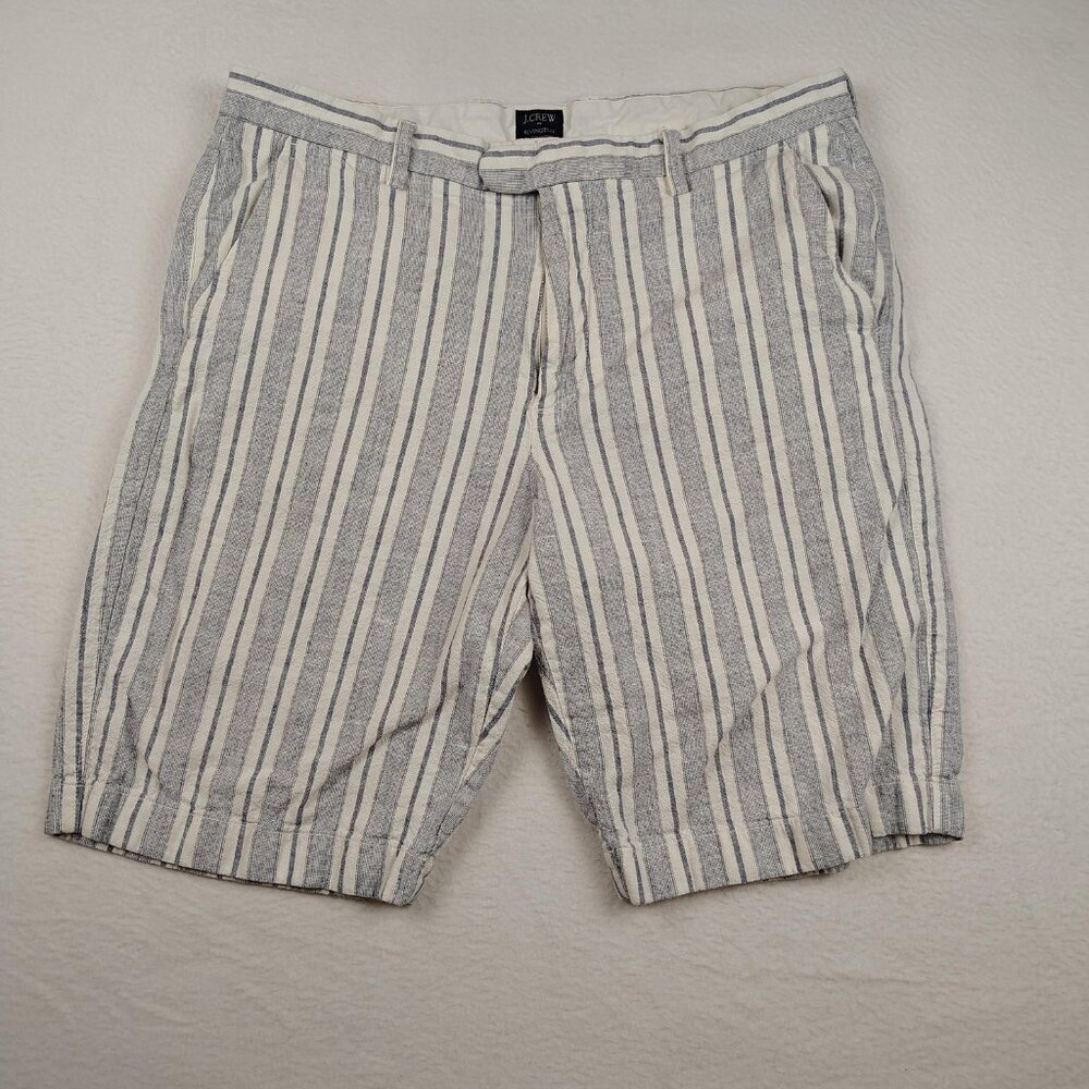 J Crew Linen Blend Rivington Shorts Mens 35W Blue/Gray
